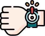 Hand wearing a smart wrist device with a target symbol, representing accurate wrist tracking, motion sensing, and data monitoring.