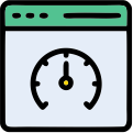 Website engagement icon representing increased time-on-page through interactive shopping.