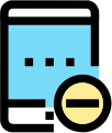 Icon of a smartphone screen displaying a yellow minus symbol badges on bottom.