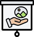 Hand presenting a realistic product image for professional visual presentation.