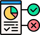 Unmatched Scale Proportion Validation: Analytics report with green check and red X icons showing results.